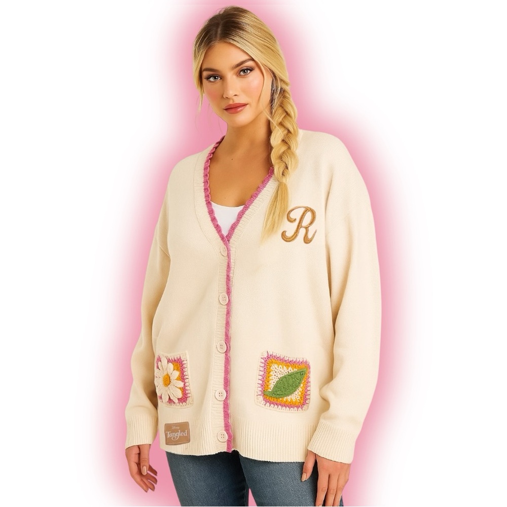 Disney Princess Tangled Rapunzel Initial Crochet Cardigan